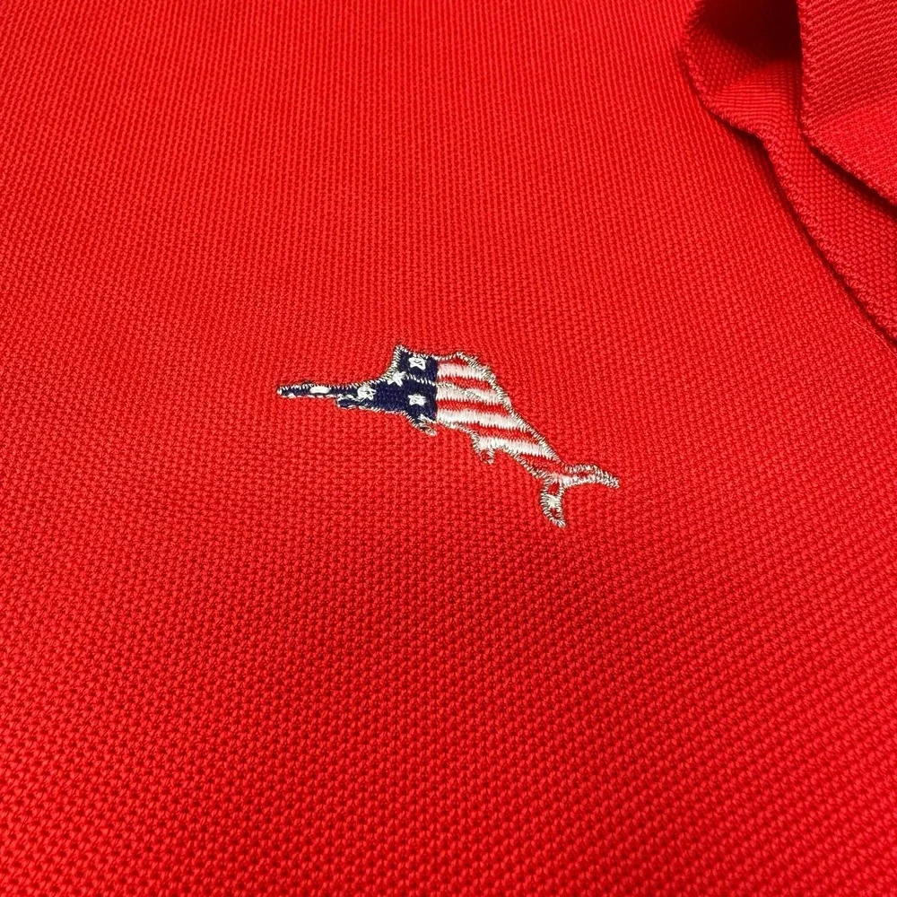TOMMY BAHAMA Men's Red Short Sleeve Island Zone Polo Shirt Supima Cotton 2XLB